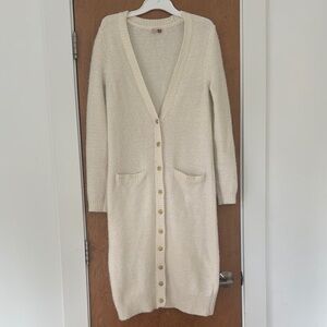 Anthropologie Cream Knit Cardigan Sweater